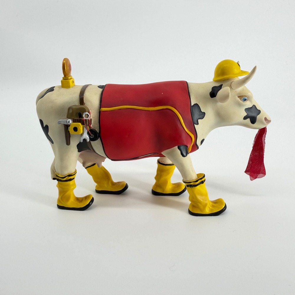 CowParade Udder Cowstruction Figurine 2002 Item 7248 Construction Worker Cow